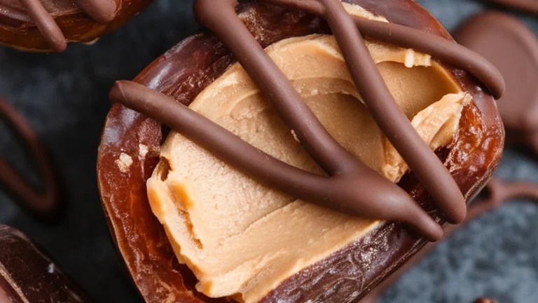 Almond Butter Stuffed Chocolate Dates - Featured