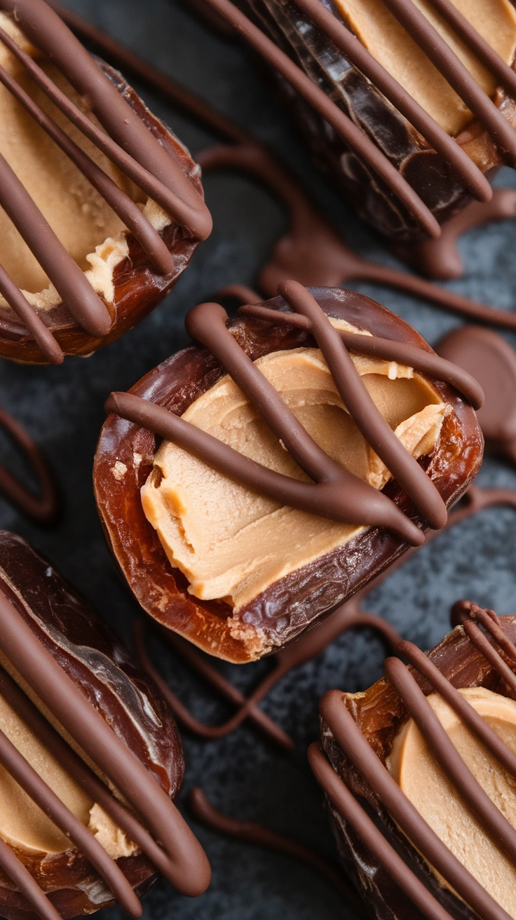 Almond Butter Stuffed Chocolate Dates