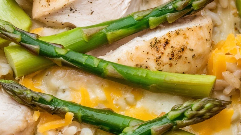 Asparagus and Brown Rice Chicken Casserole - Featured