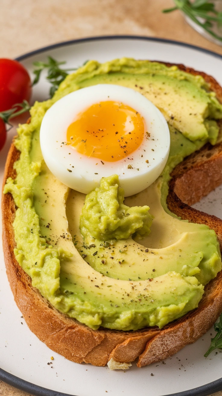 Avocado and Egg Face Toast