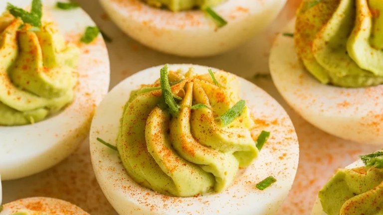 Avocado Lime Deviled Eggs - Featured