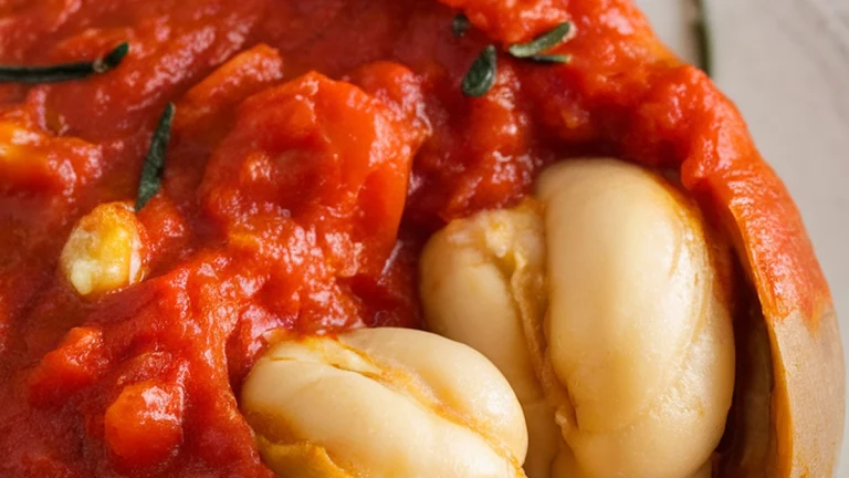 Baked Giant Beans in Tomato Sauce - Featured
