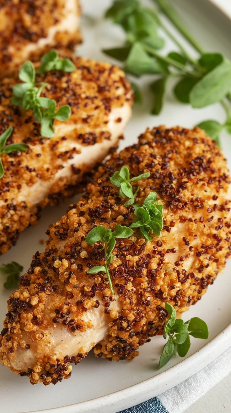 Baked Quinoa Crusted Chicken Tenders