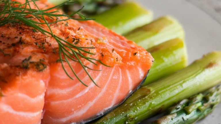 Baked Salmon with Asparagus and Dill - Featured