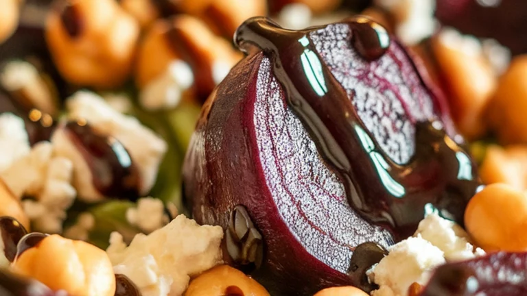 Balsamic Beet and Goat Cheese Chickpea Salad - Featured