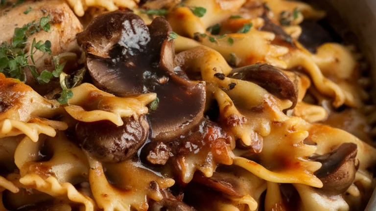 Balsamic Mushroom and Chicken Farfalle