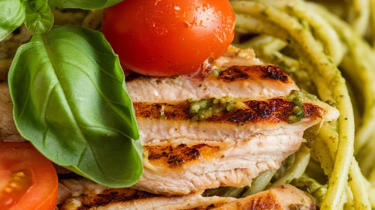 Basil Pesto Chicken and Cherry Tomato Linguine - Featured