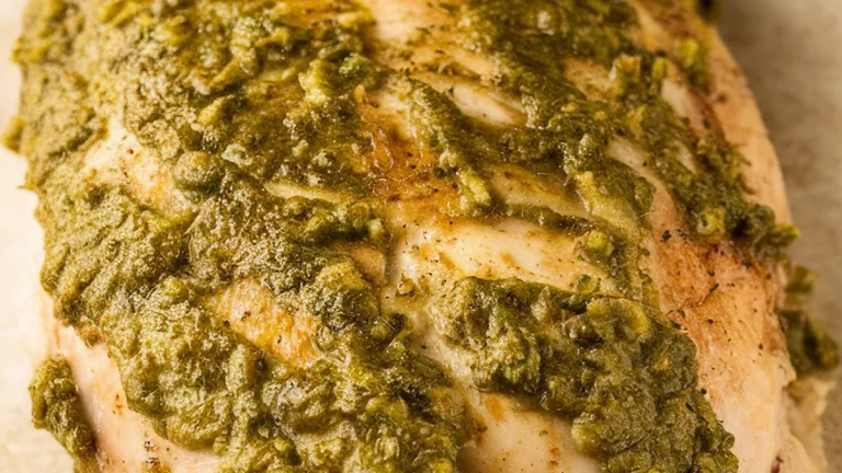 Basil Pesto Roasted Chicken Breast - Featured