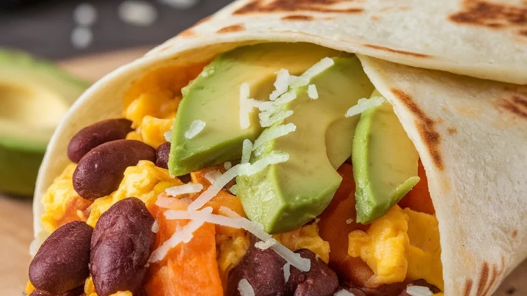 Bean and Sweet Potato Breakfast Burrito - Featured