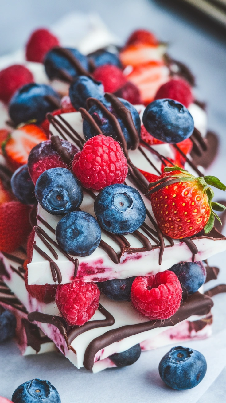 Berry Dark Chocolate Yogurt Bark