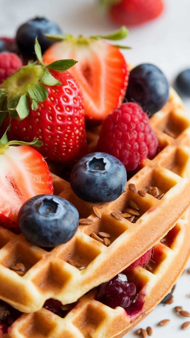 Berry Flaxseed Waffles