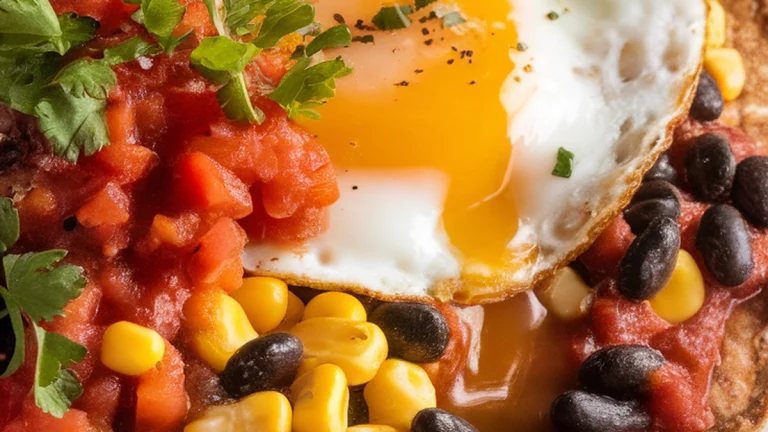 Black Bean and Corn Huevos Rancheros - Featured
