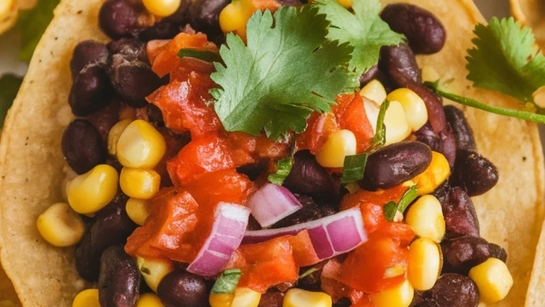Black Bean and Corn Salsa Tostadas - Featured
