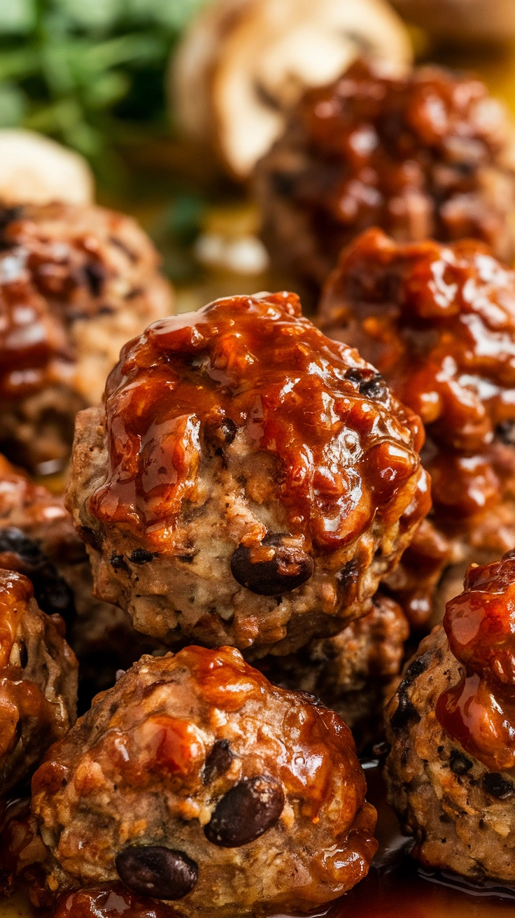 Black Bean and Mushroom Meatballs