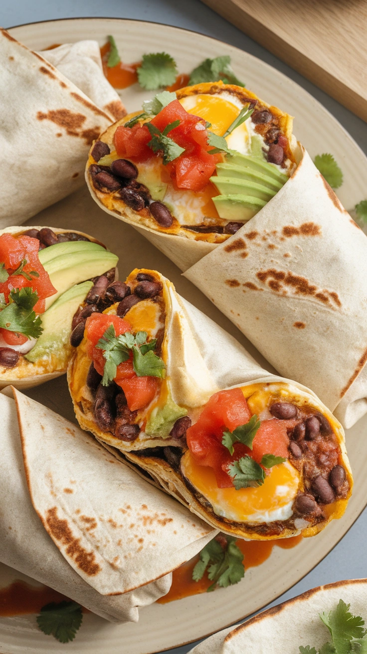 Black Bean Breakfast Burritos