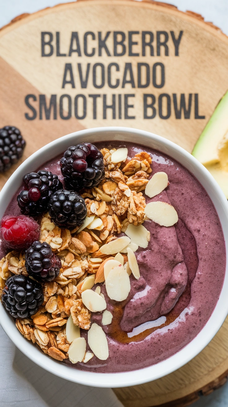Blackberry Avocado Smoothie Bowl