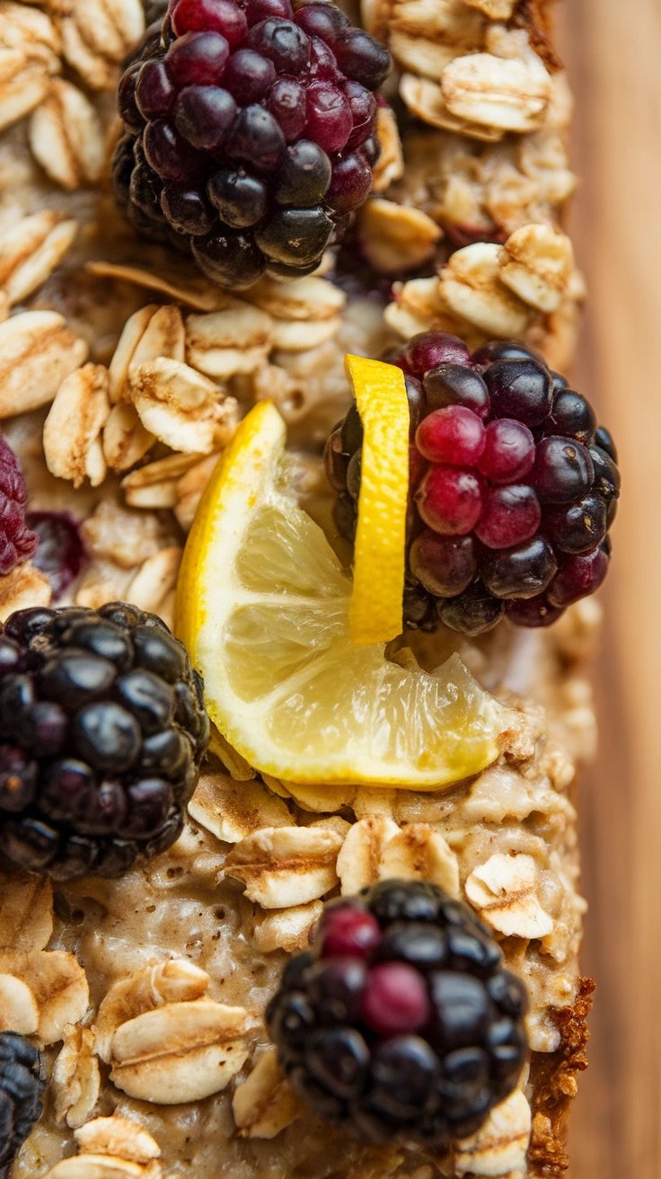 Blackberry Lemon Baked Oatmeal