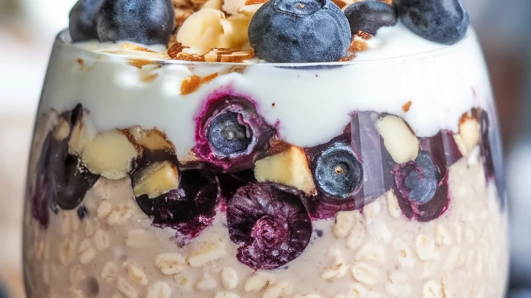 Blueberry Almond Overnight Oats - Featured