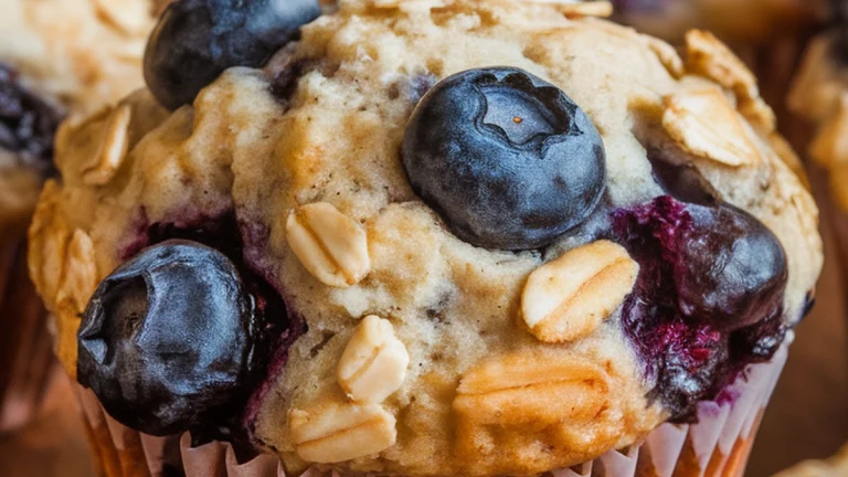 Blueberry Oatmeal Muffins - Featured