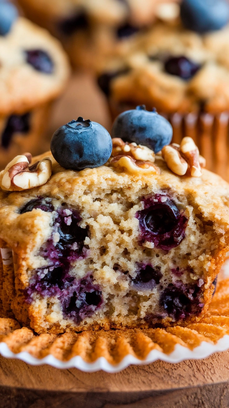Blueberry Walnut Bran Muffins