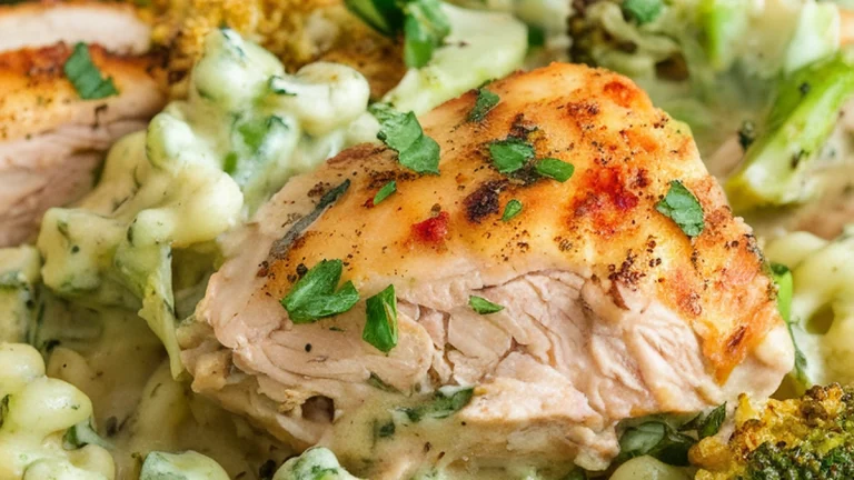 Broccoli and Cauliflower Sauce Chicken Mac - Featured