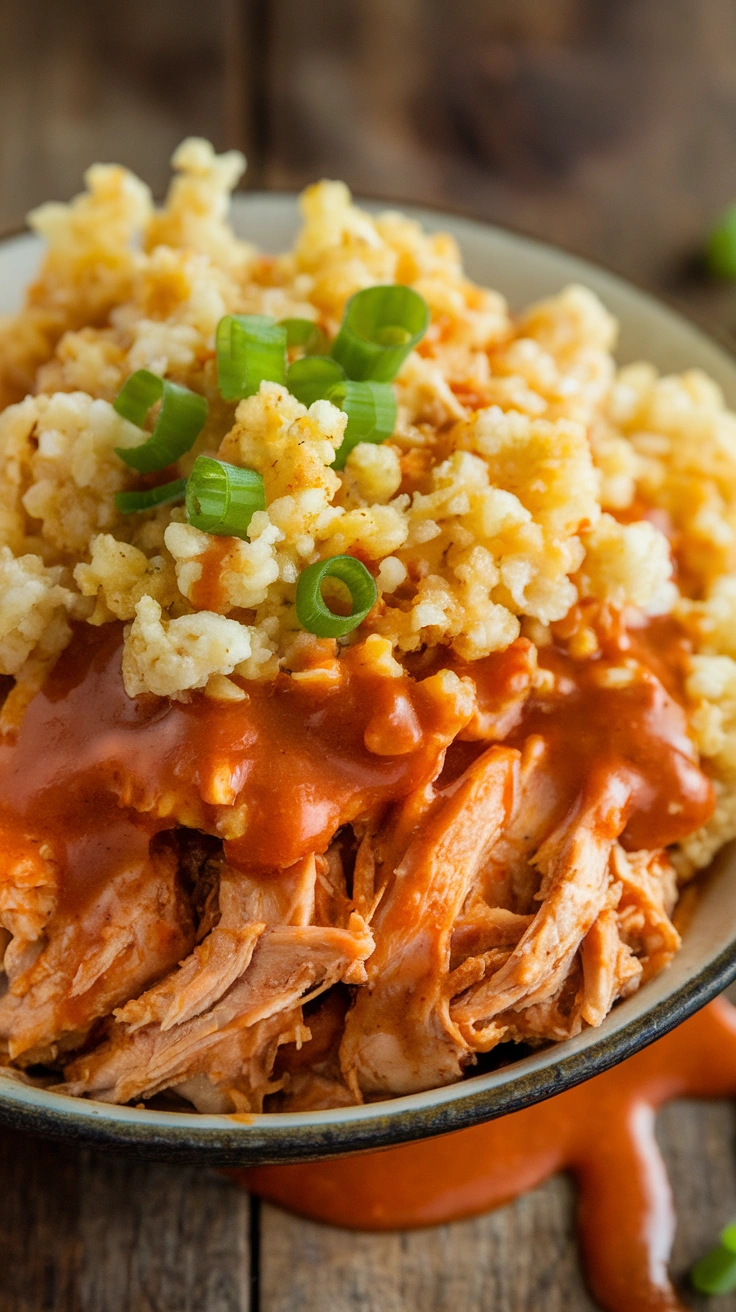 Buffalo Chicken and Cauliflower Rice Bowl
