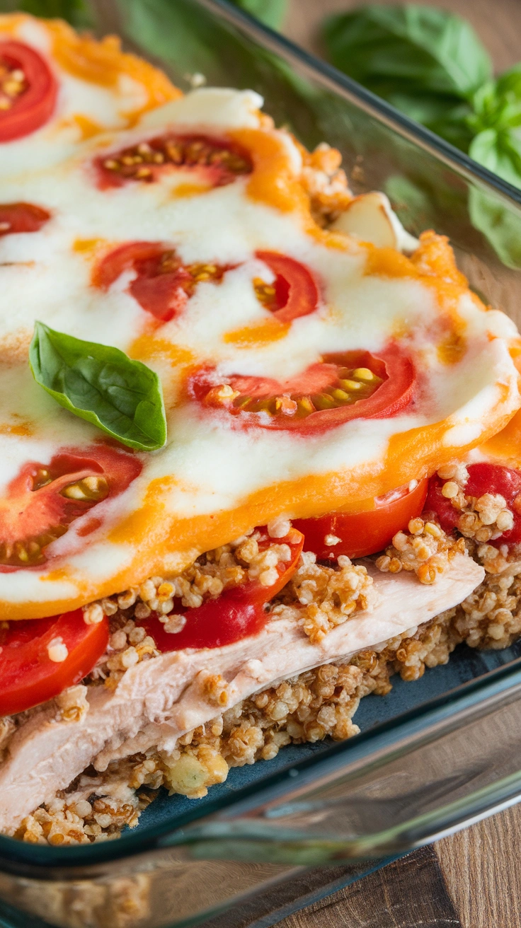 Caprese Quinoa Chicken Casserole