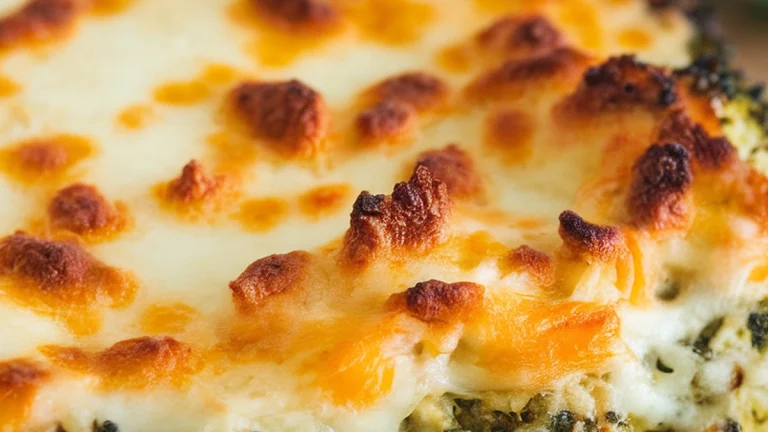 Cheesy Broccoli and Cauliflower Rice Casserole - Featured