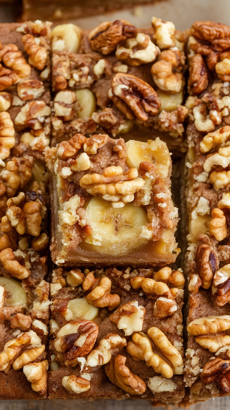 Chunky Banana Walnut Bars