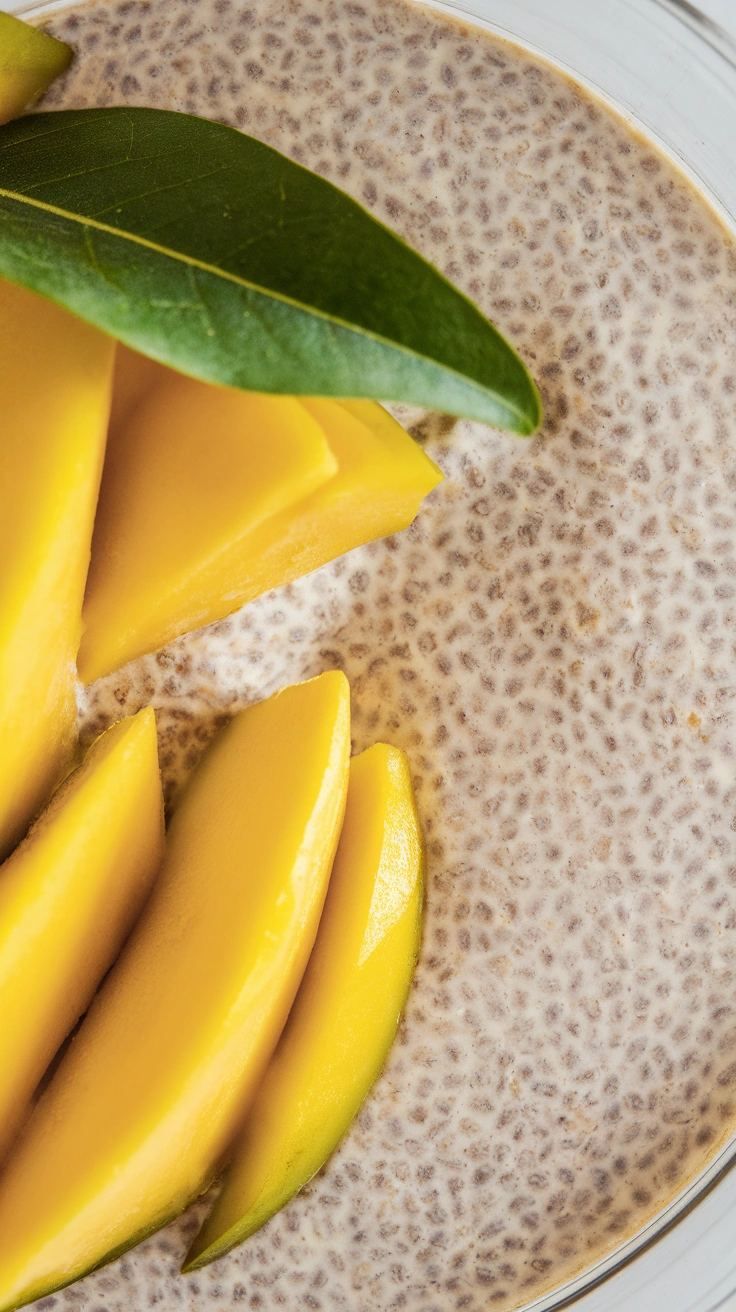 Coconut Chia Seed Pudding with Fresh Mango