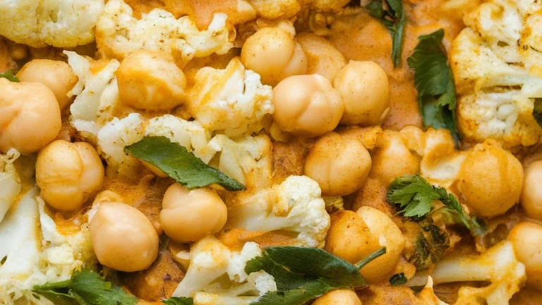 Coconut Curry Cauliflower Rice with Chickpeas - Featured