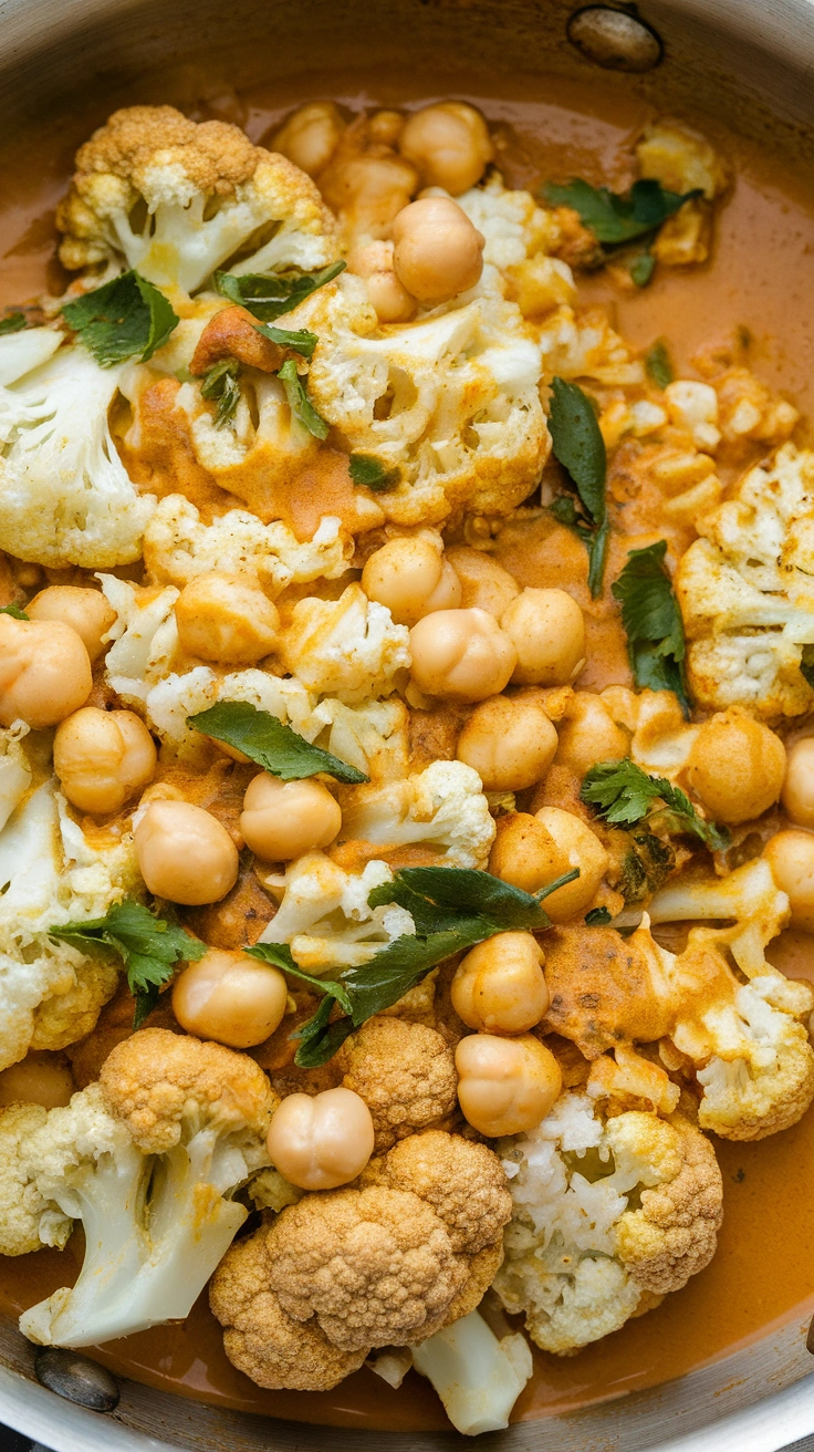 Coconut Curry Cauliflower Rice with Chickpeas