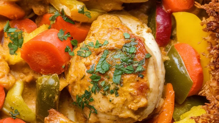 Coconut Curry Chicken and Vegetable Bake - Featured