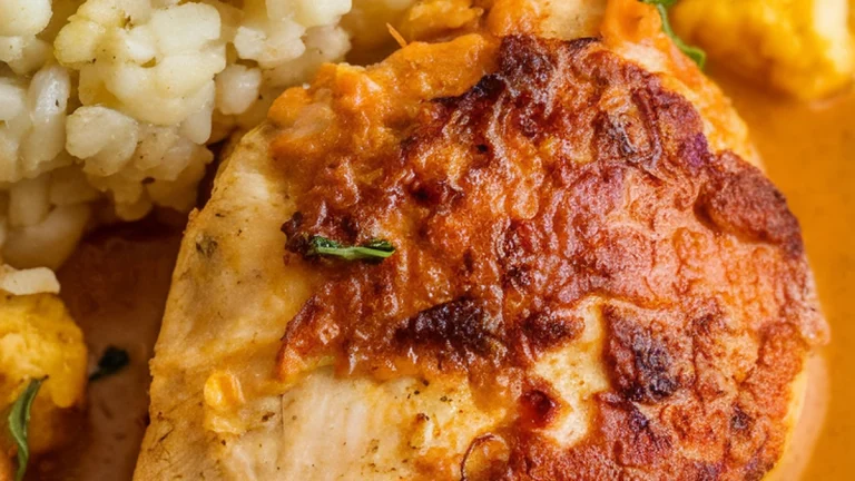 Coconut Curry Chicken with Cauliflower Rice - Featured