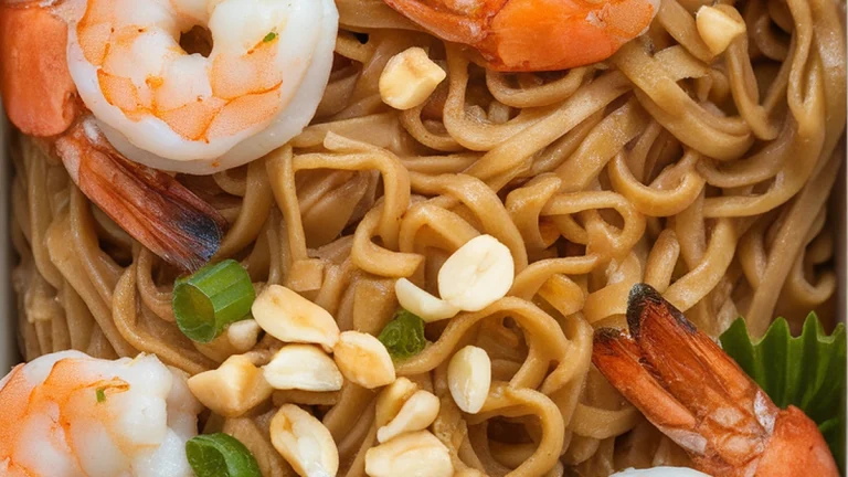 Cold Peanut Noodle and Shrimp Bento - Featured