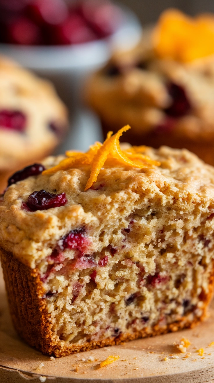 Cranberry Orange Whole Grain Muffins