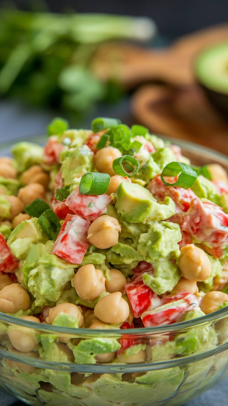 Creamy Avocado and Lime Chickpea Salad