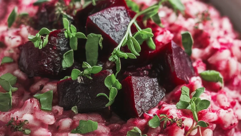 Creamy Beet and Barley Risotto - Featured