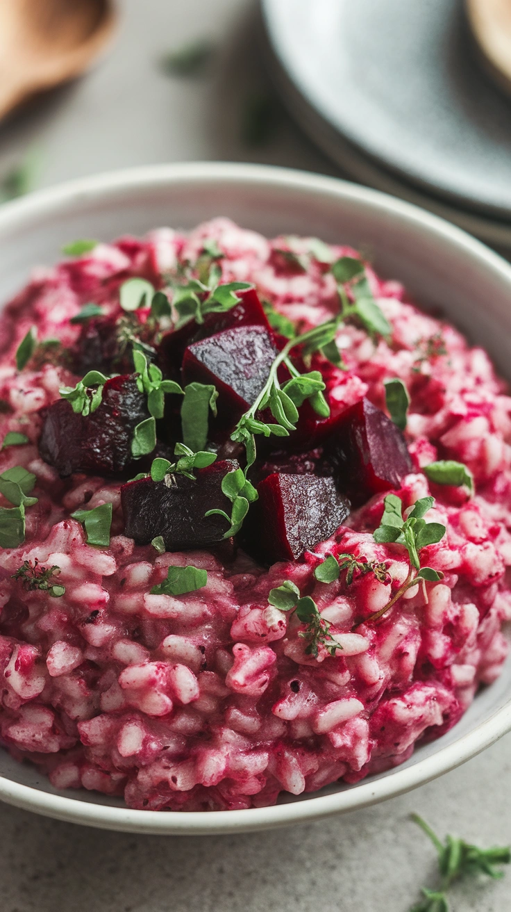 Creamy Beet and Barley Risotto