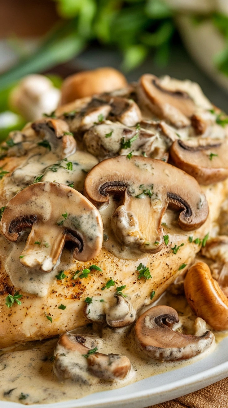 Creamy Mushroom Garlic Chicken Breast