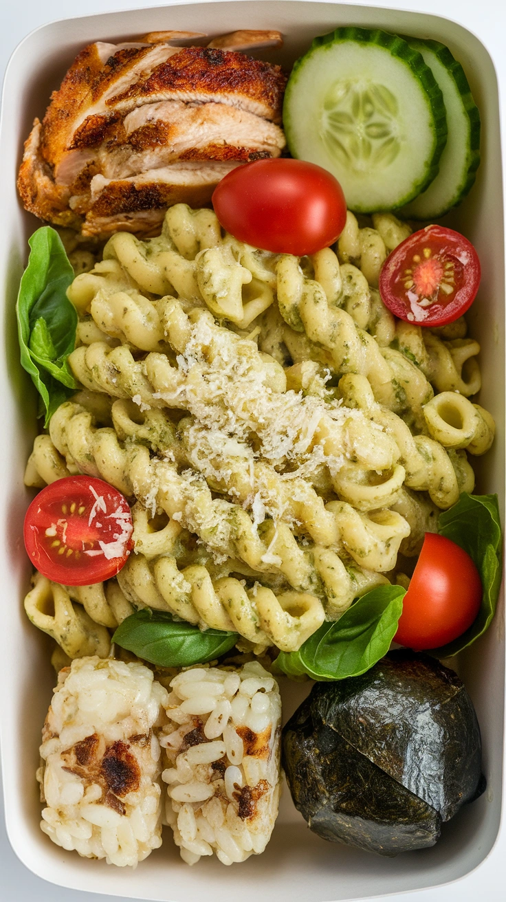 Creamy Pesto Pasta Salad Bento