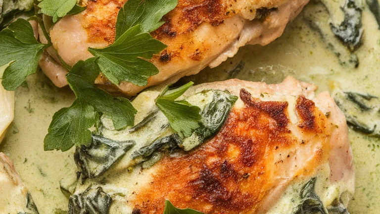 Creamy Spinach and Artichoke Chicken - Featured