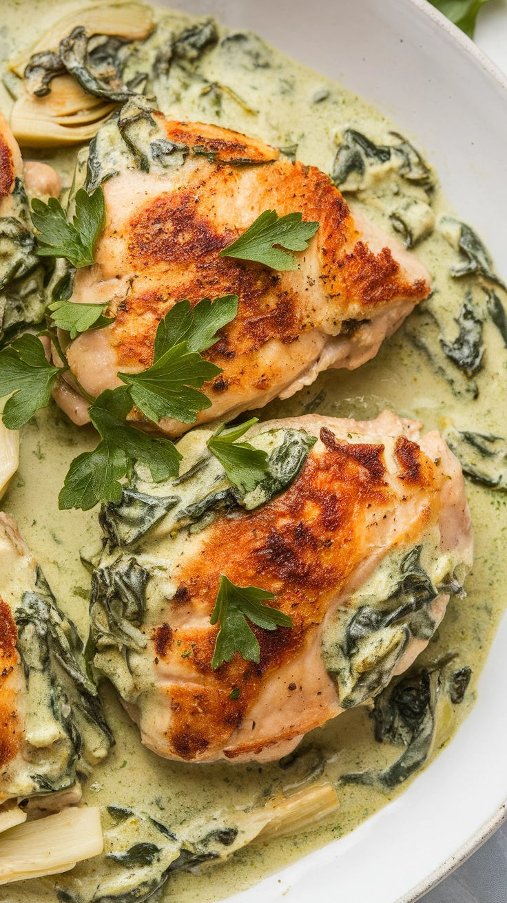Creamy Spinach and Artichoke Chicken