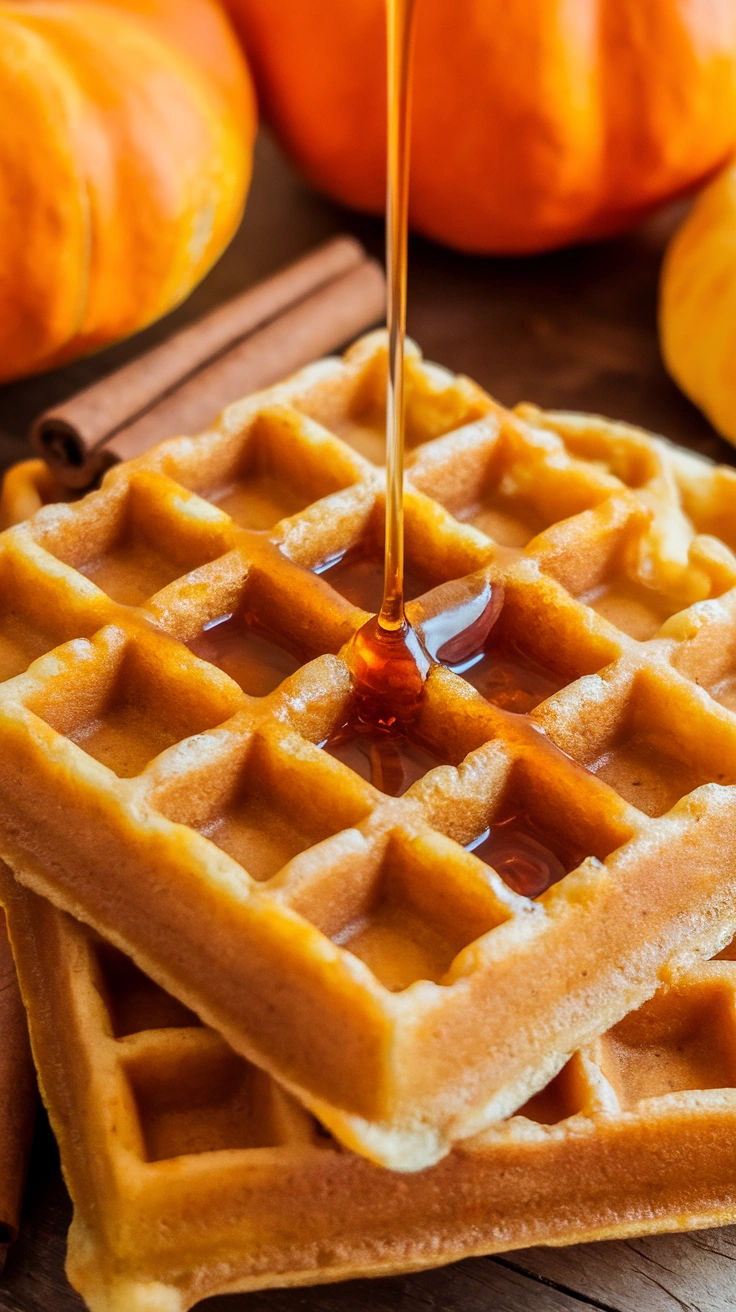Crispy Pumpkin Oat Waffles