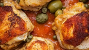 Crock Pot Mediterranean Chicken Thighs - Featured