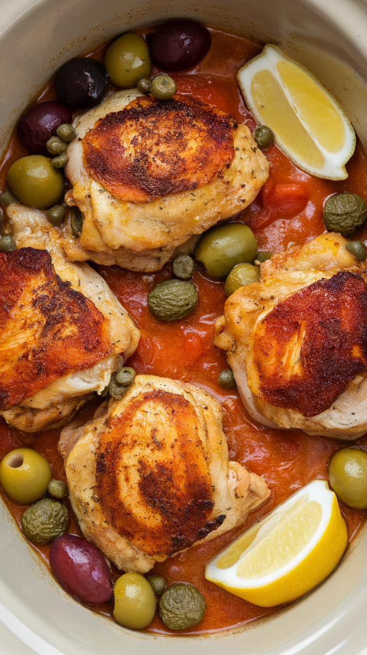 Crock Pot Mediterranean Chicken Thighs