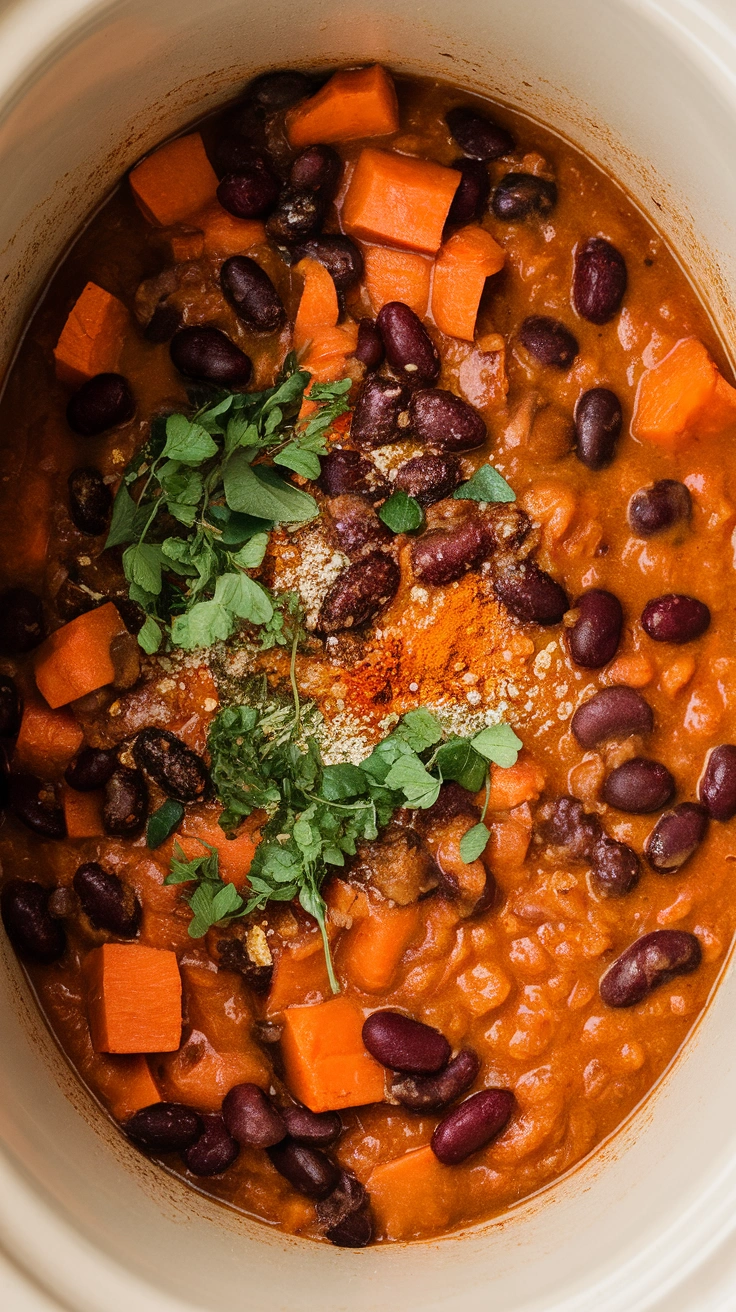 Crock Pot Sweet Potato and Black Bean Chili