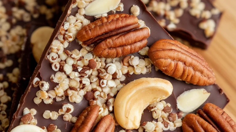 Crunchy Quinoa and Nut Chocolate Bark - Featured