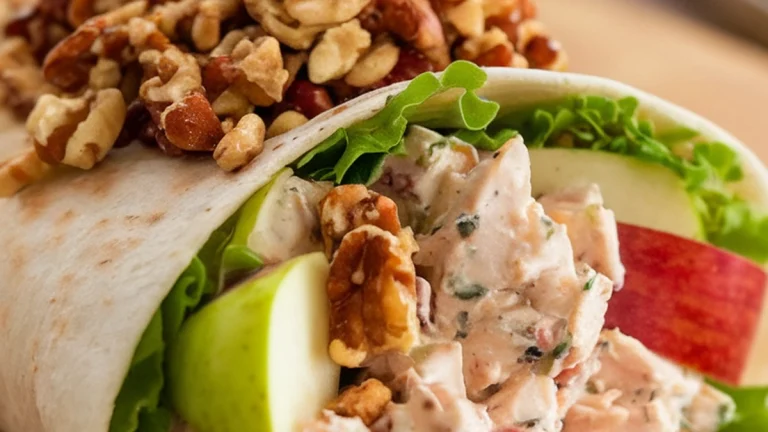 Crunchy Waldorf Chicken Salad Wrap - Featured