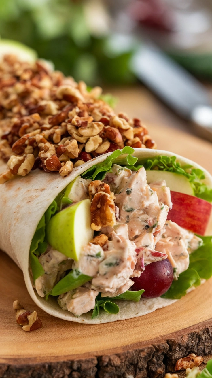 Crunchy Waldorf Chicken Salad Wrap